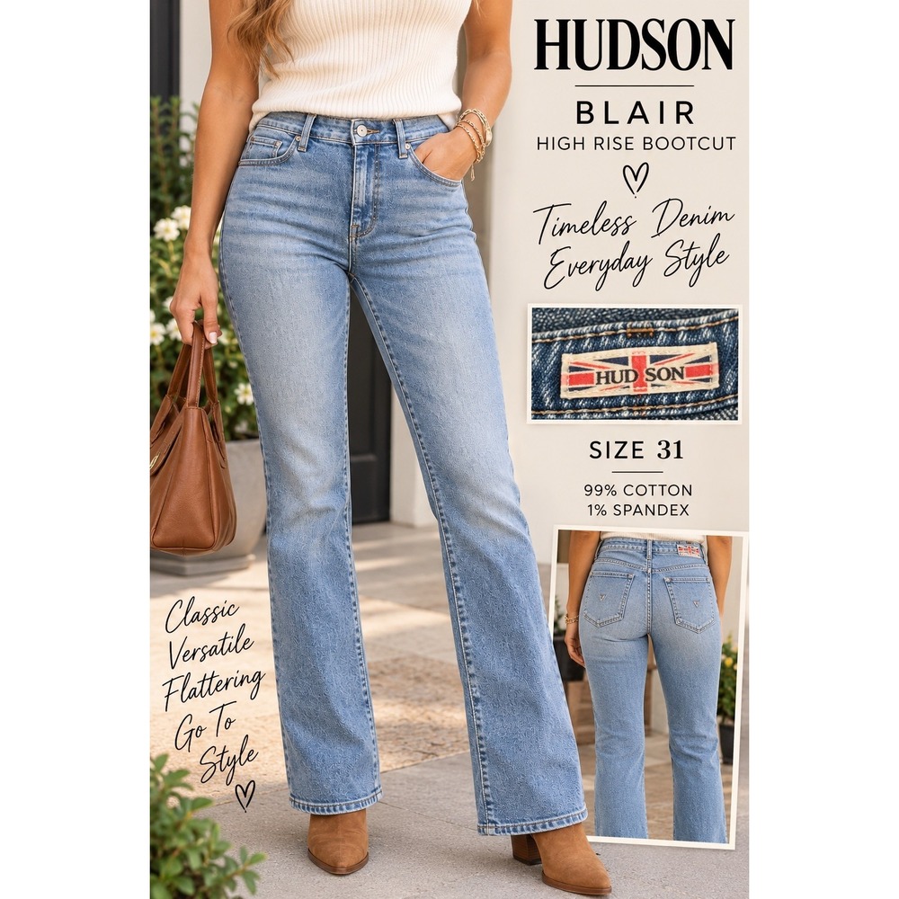 Hudson Blair High Rise Bootcut Jeans Medium Wash Size 31